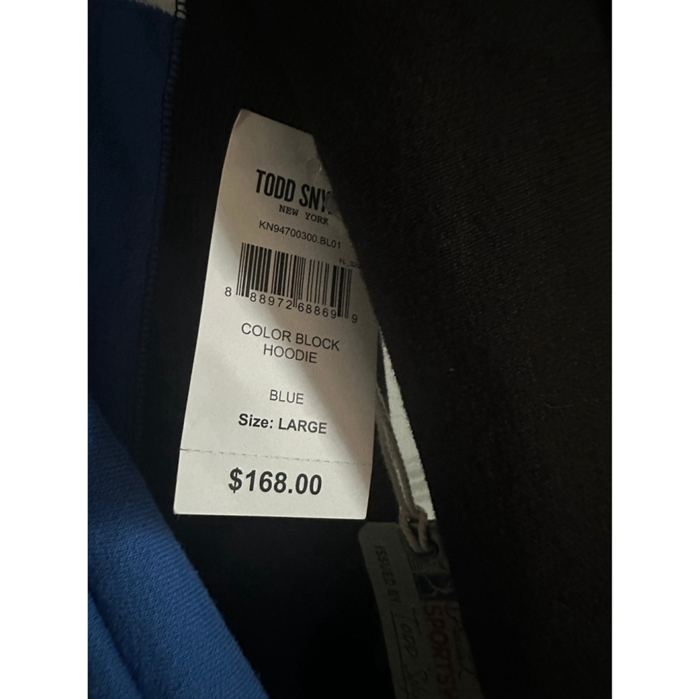 NWT Todd Snyder x Champion Colorblock Hoodie Mens L Blue Black Heritage - Picture 3 of 3